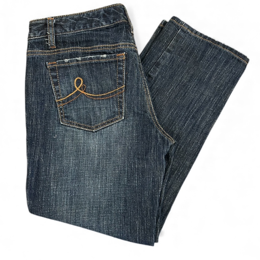 💐 LOFT Dark Wash Wide Leg Cropped Jeans - Picture 2 of 9